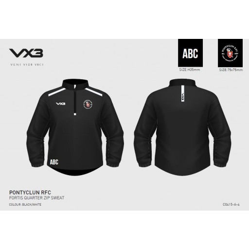 Pontyclun RFC Fortis half zip sweat